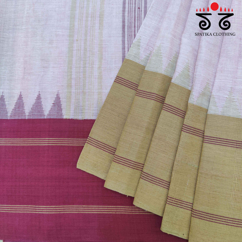 Ponduru Handspun Cotton Saree - Ganga Jamuna Border