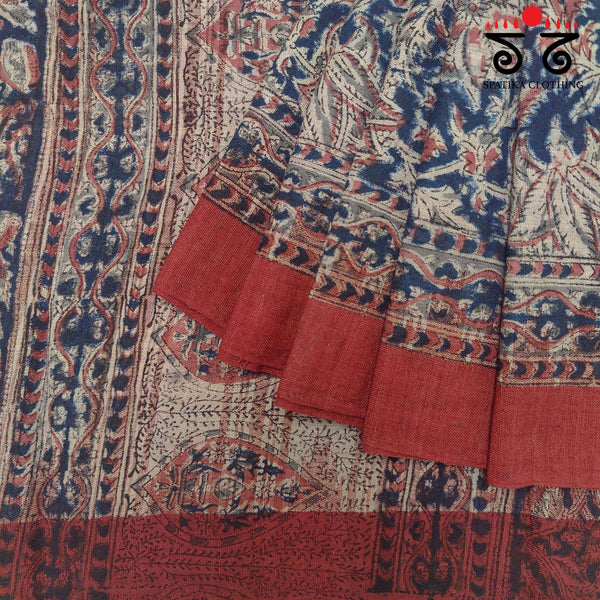 Kalamkari on Ponduru Handspun Cotton Saree