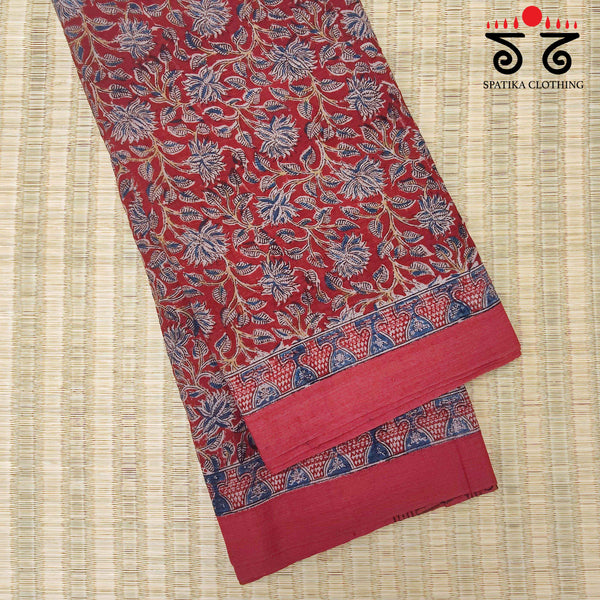 Kalamkari on Ponduru Handspun Cotton Saree