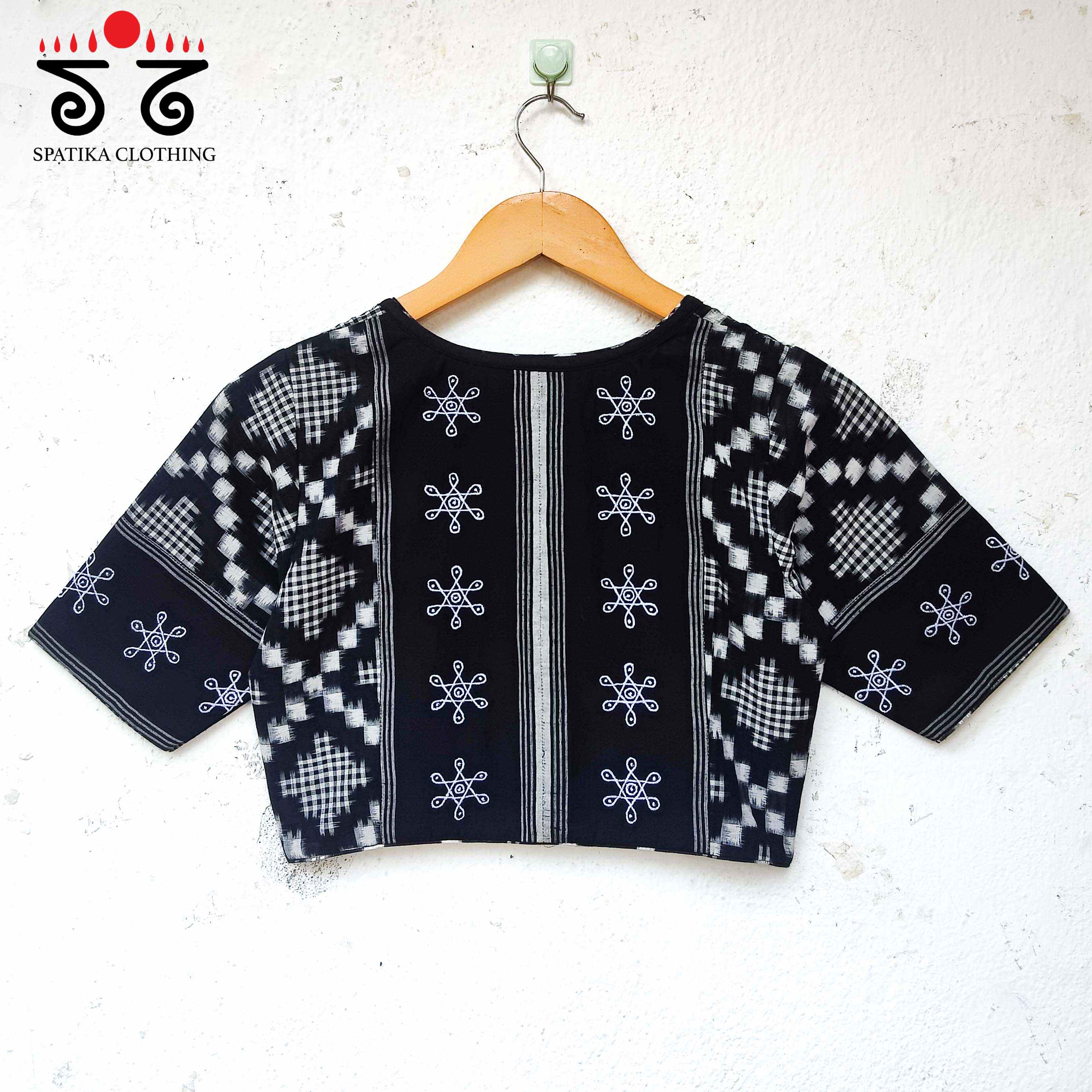 Black Telia Rumal - Kolam Blouse