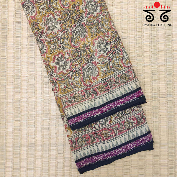 Kalamkari on Ponduru Handspun Cotton Saree