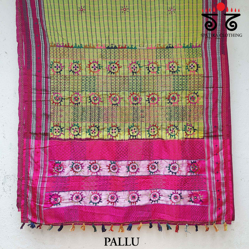 Lambani Handembroidery on Ilkal cotton Saree