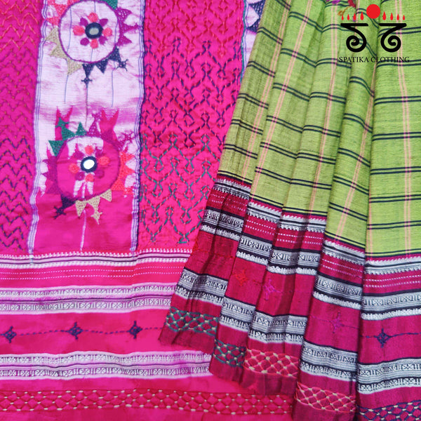 Lambani Handembroidery on Ilkal cotton Saree