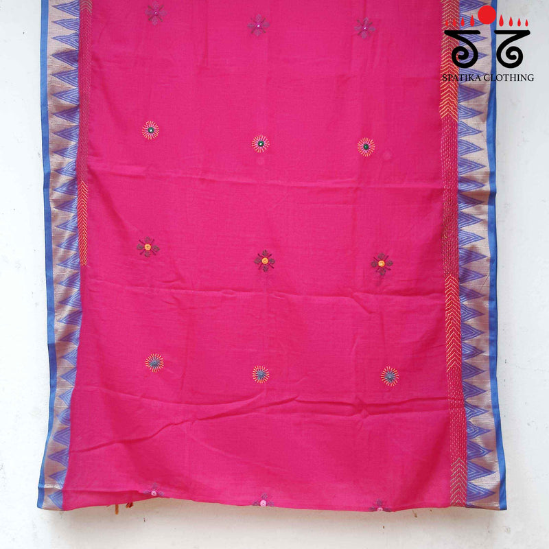 Lambani Handembroidery on South Cotton Saree