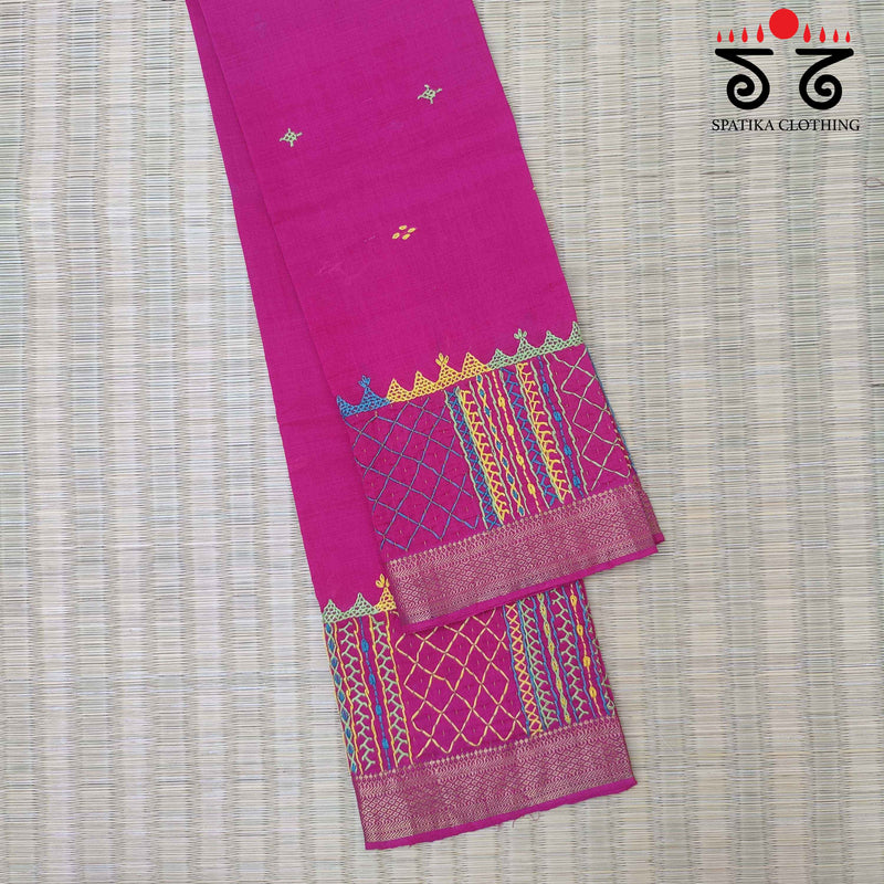 Lambani Handembroidery on Mangalagiri Cotton Blouse Fabric