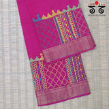 Lambani Handembroidery on Mangalagiri Cotton Blouse Fabric