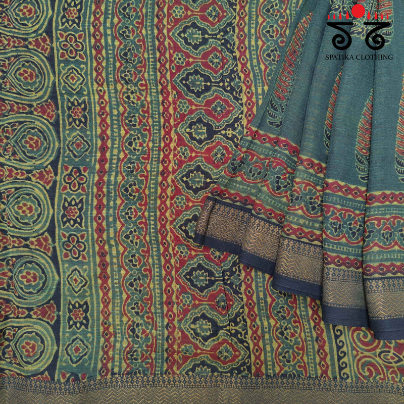 Ajrak Maheshwari Saree