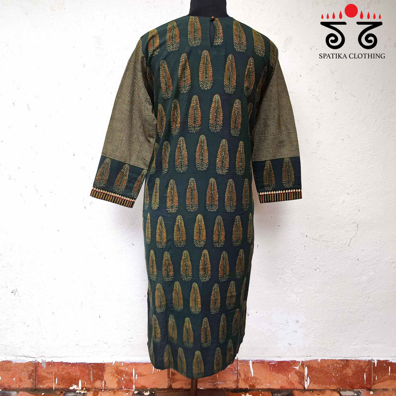 Green Hand Crafted Kurta