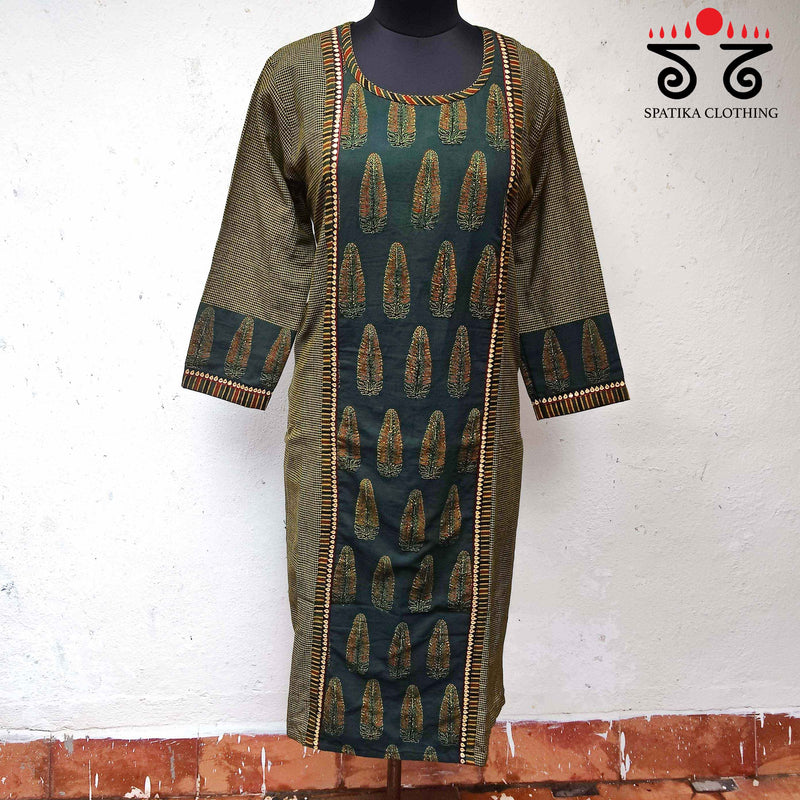 Green Hand Crafted Kurta