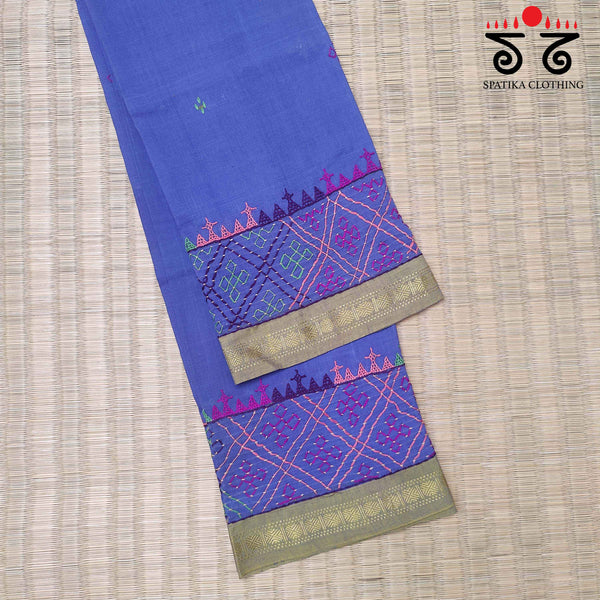 Lambani Handembroidery on Mangalagiri Cotton Blouse Fabric