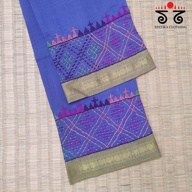 Lambani Handembroidery on Mangalagiri Cotton Blouse Fabric