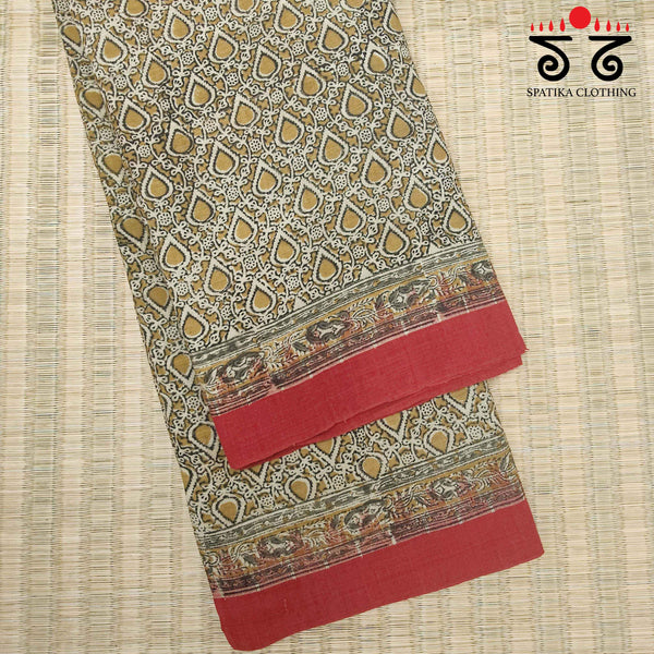 Kalamkari on Ponduru Handspun Cotton Saree