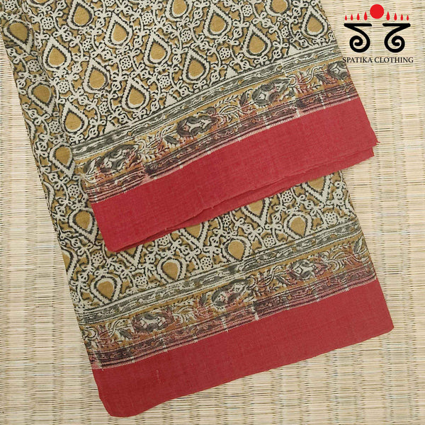 Kalamkari on Ponduru Handspun Cotton Saree