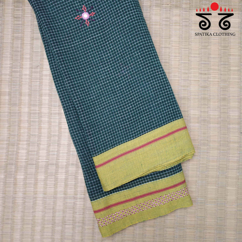 Lambani Handembroidery on Patteda Anchu Saree