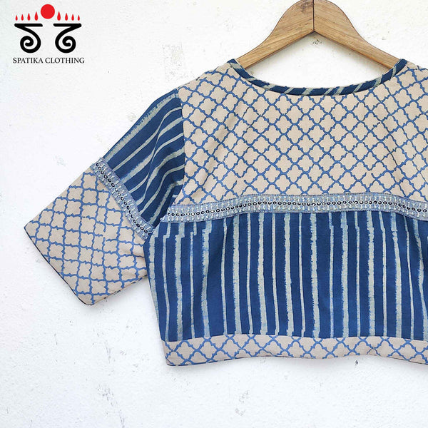 Indigo Half & Half Bagru Blouse