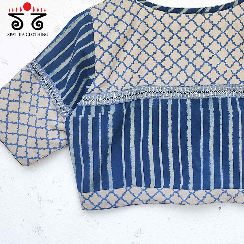 Indigo Half & Half Bagru Blouse