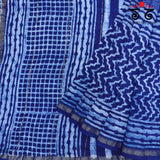 Akola Handblock Print on Chanderi Silk cotton Saree