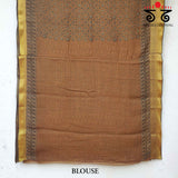 Ajrakh Handblock Print on Kota Cotton Saree