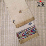 Pen Kalamkari On Mangalagiri Cotton Saree