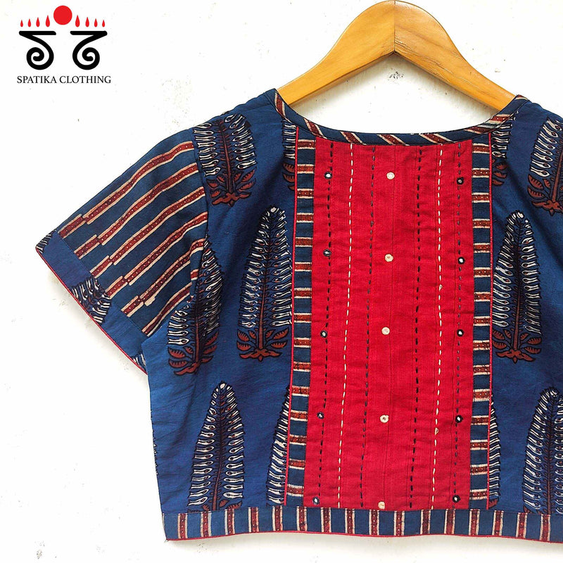 The Ajrak Pintuck Blouse