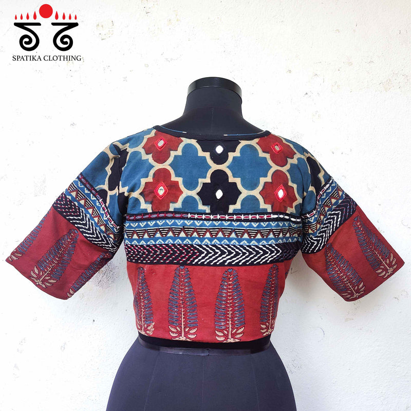 Ajrak Hand Embroidered Blouse - New!