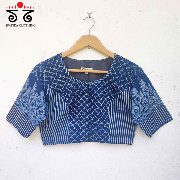 Indigo Paneled Blouse - Natural Dyed!