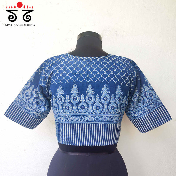 Indigo Paneled Blouse - Natural Dyed!