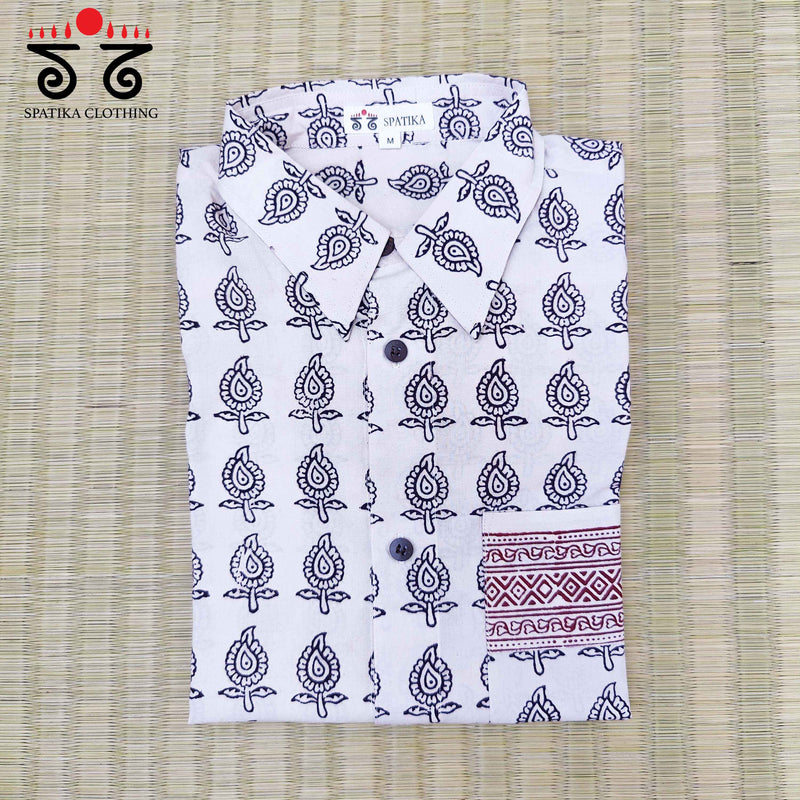 Hand Block-printed Men's Shirt - New!