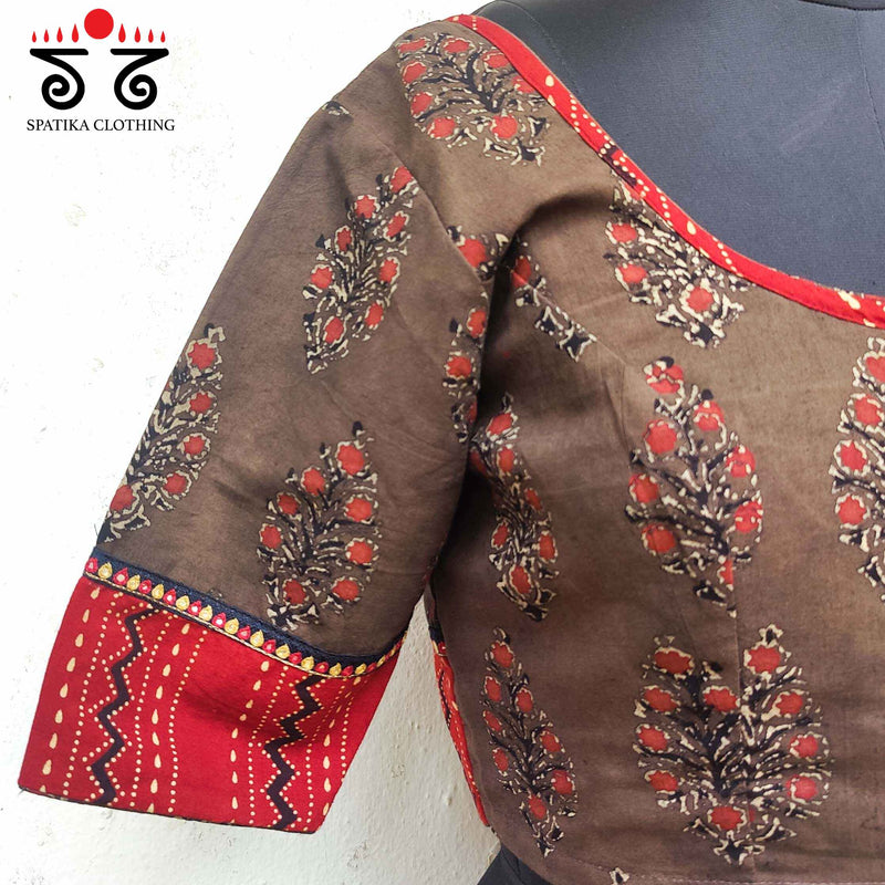 Simple Ajrak Blouse