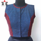 Ajrak Hand embroidered Blouse - Sleeveless!