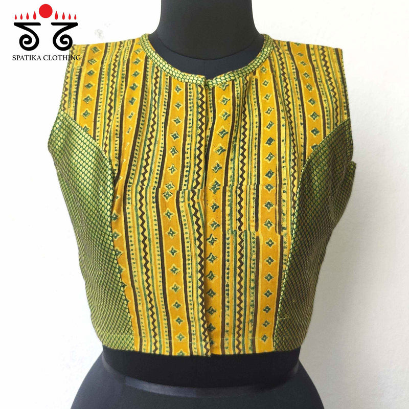 Ajrak Hand embroidered Blouse - Sleeveless!