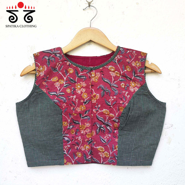 Bagru Inlay Blouse - Sleeveless!