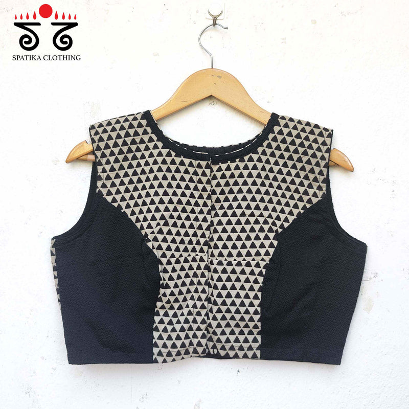 Bagru kolam Blouse - Sleeveless!