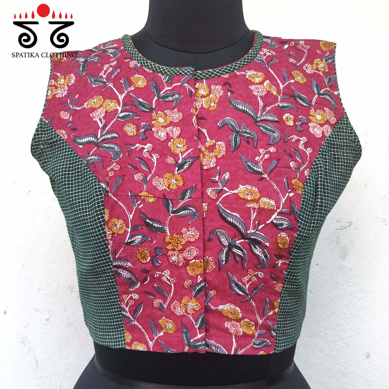 Bagru Inlay Blouse - Sleeveless!