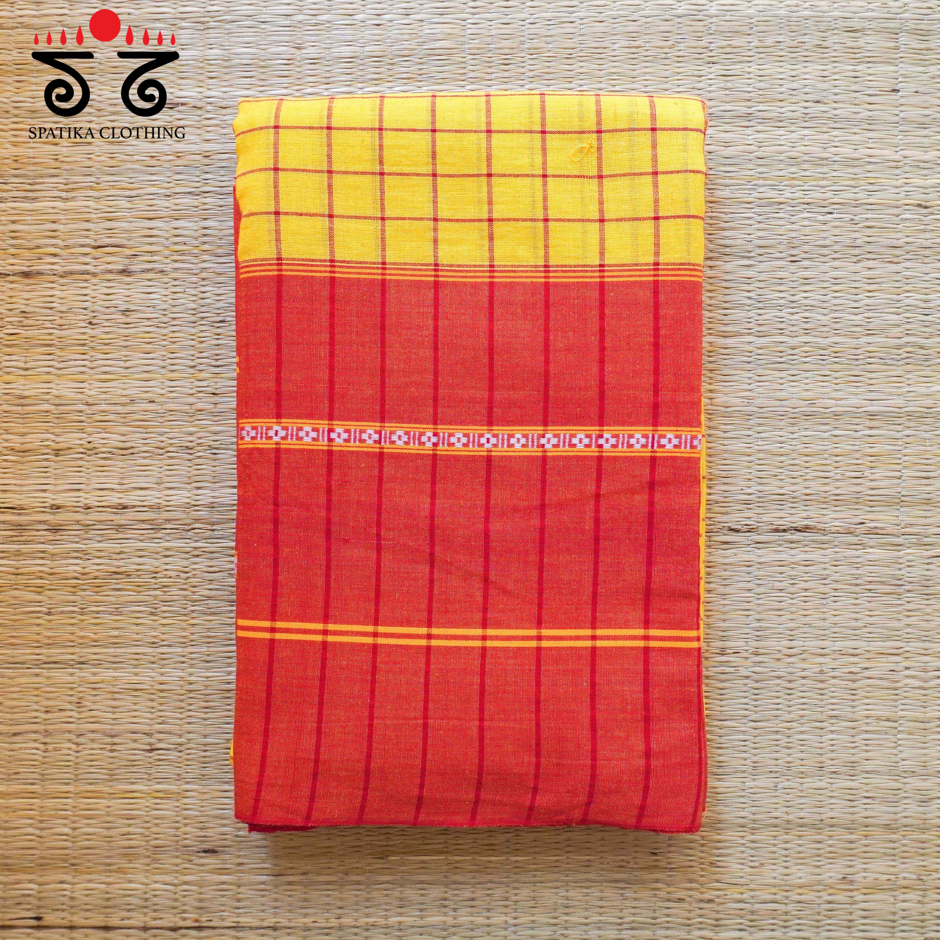 Yellow & Red Chettinad Cotton Saree