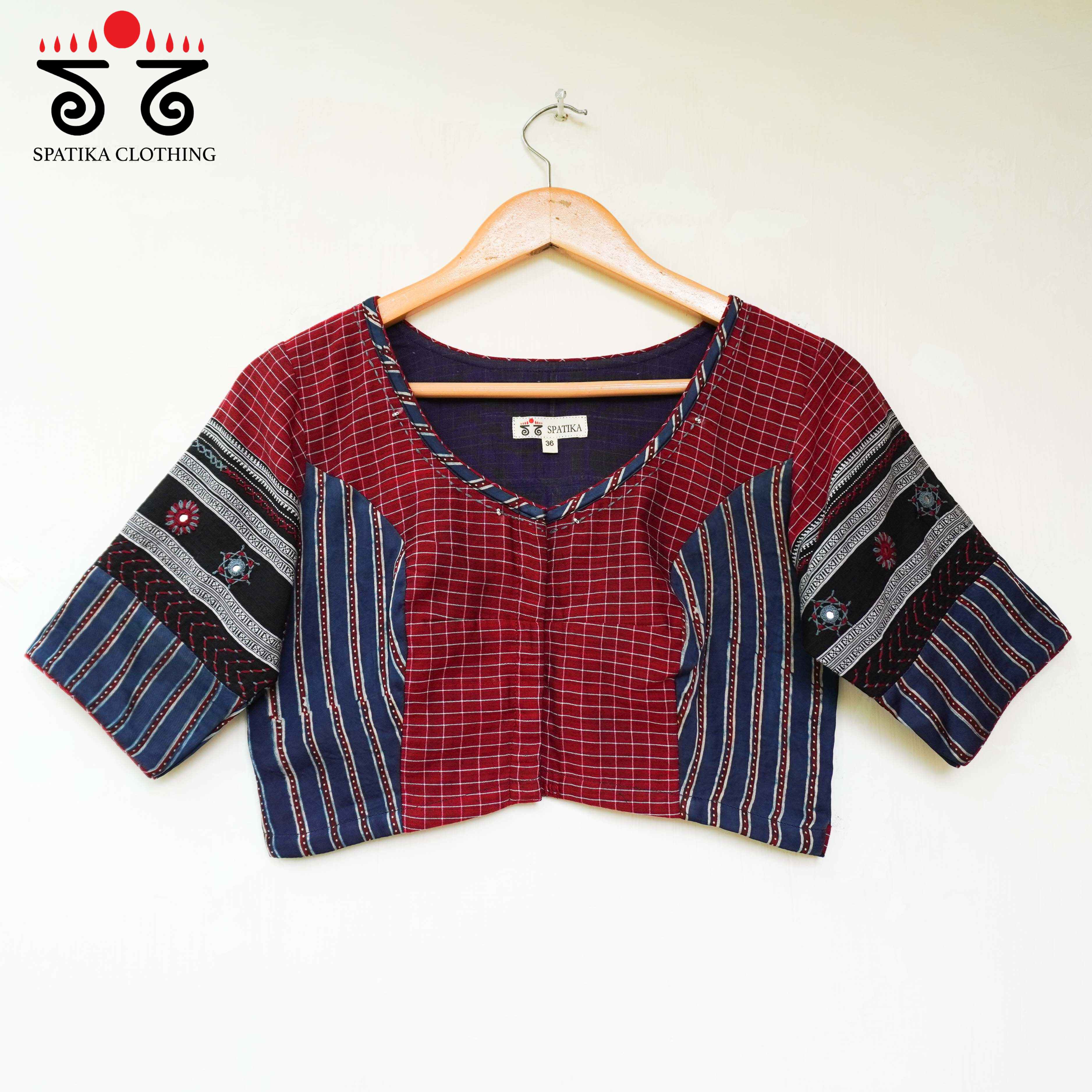 Maroon Ajrak Lambani-Handcrafted Blouse - New!