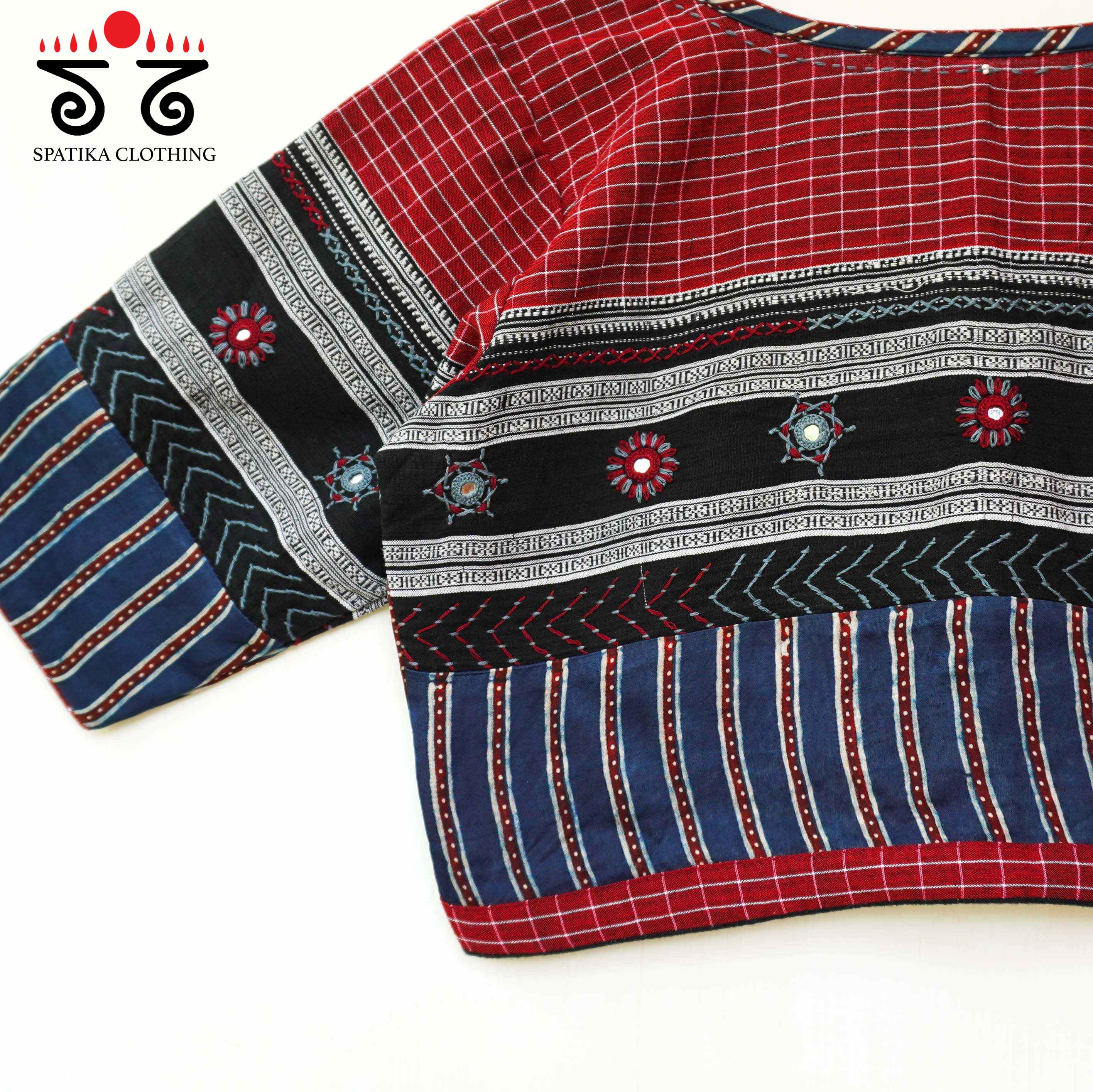 Maroon Ajrak Lambani-Handcrafted Blouse - New!