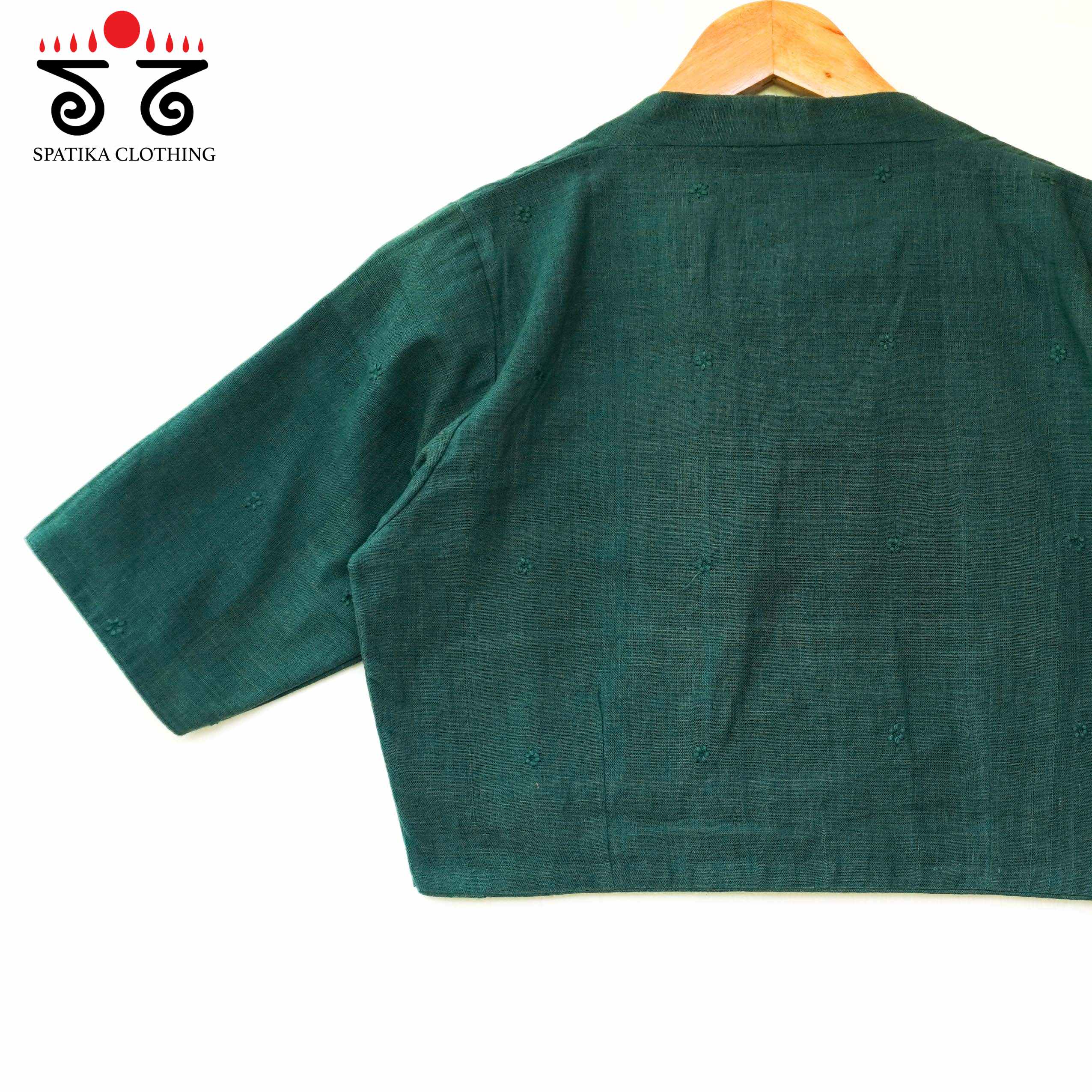 Green Boondhi-Handcrafted Blouse-New!