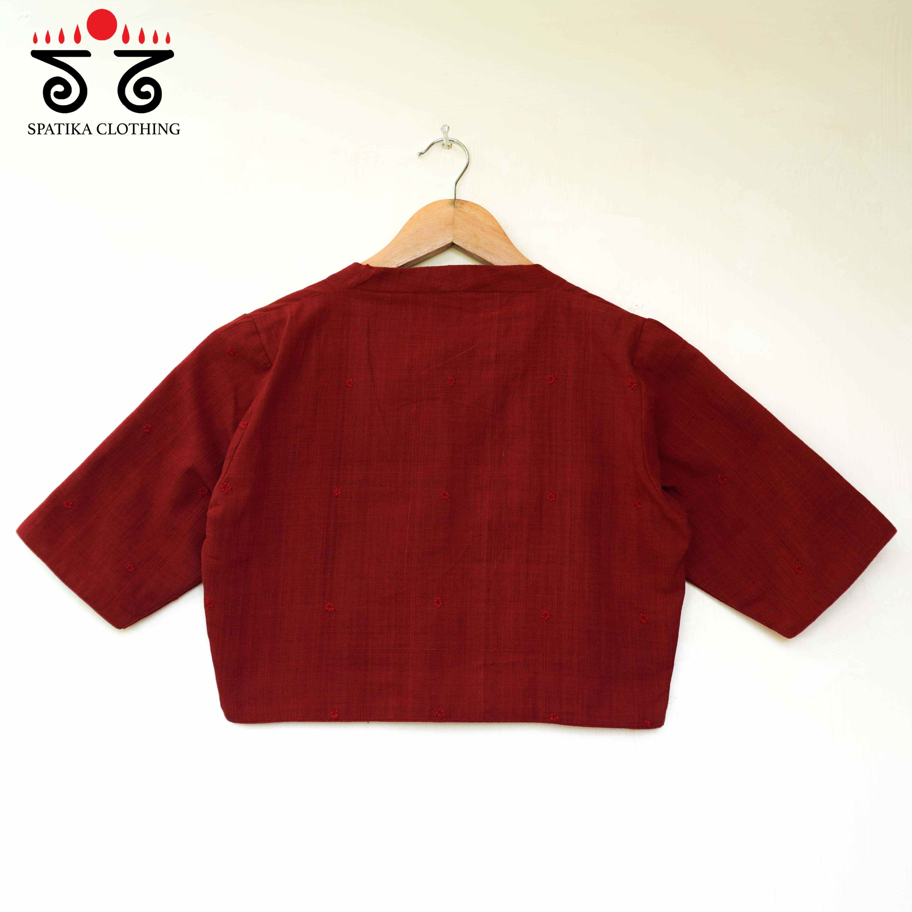 Red Boondhi-Handcrafted Blouse-New!