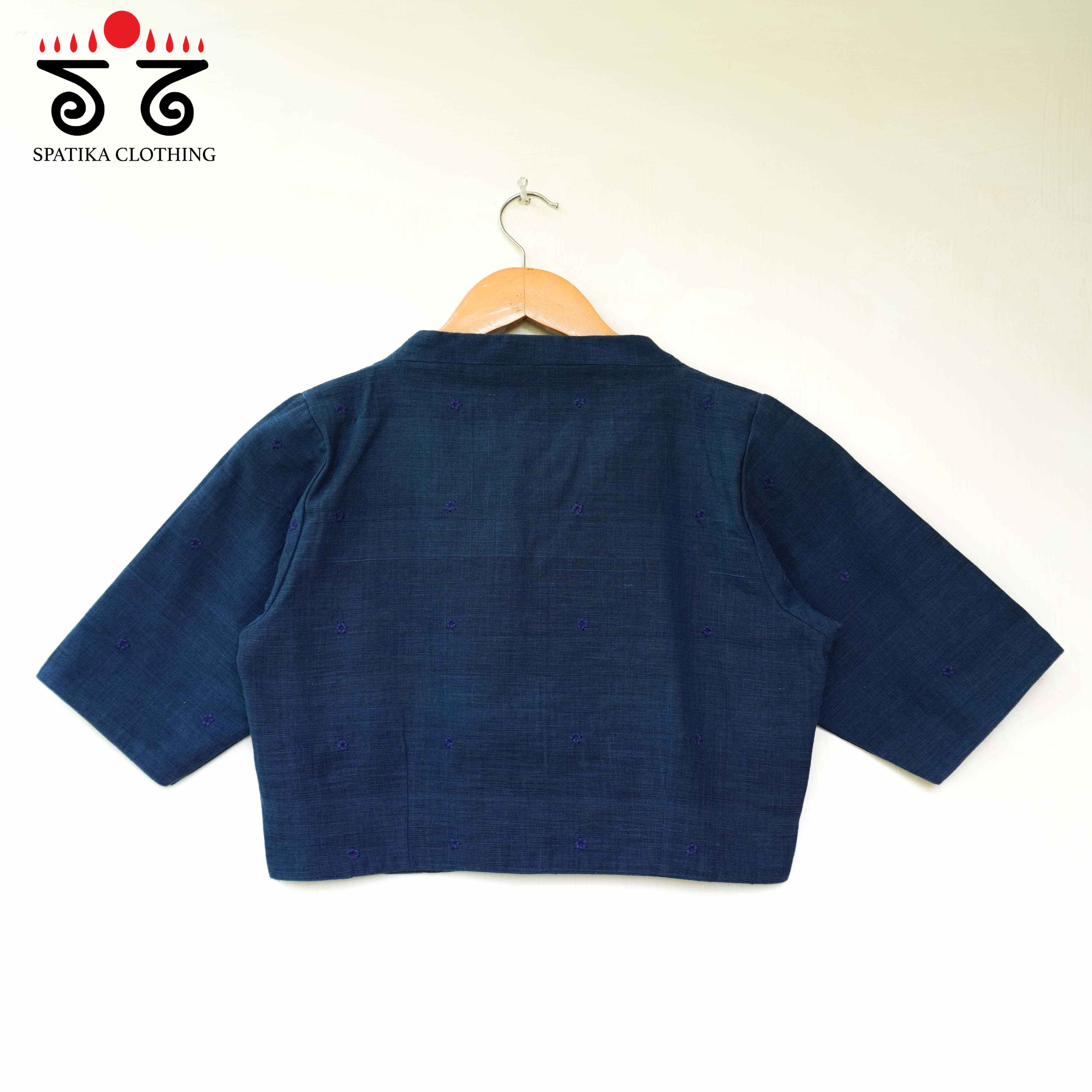 Indigo Boondhi-Handcrafted Blouse-New!