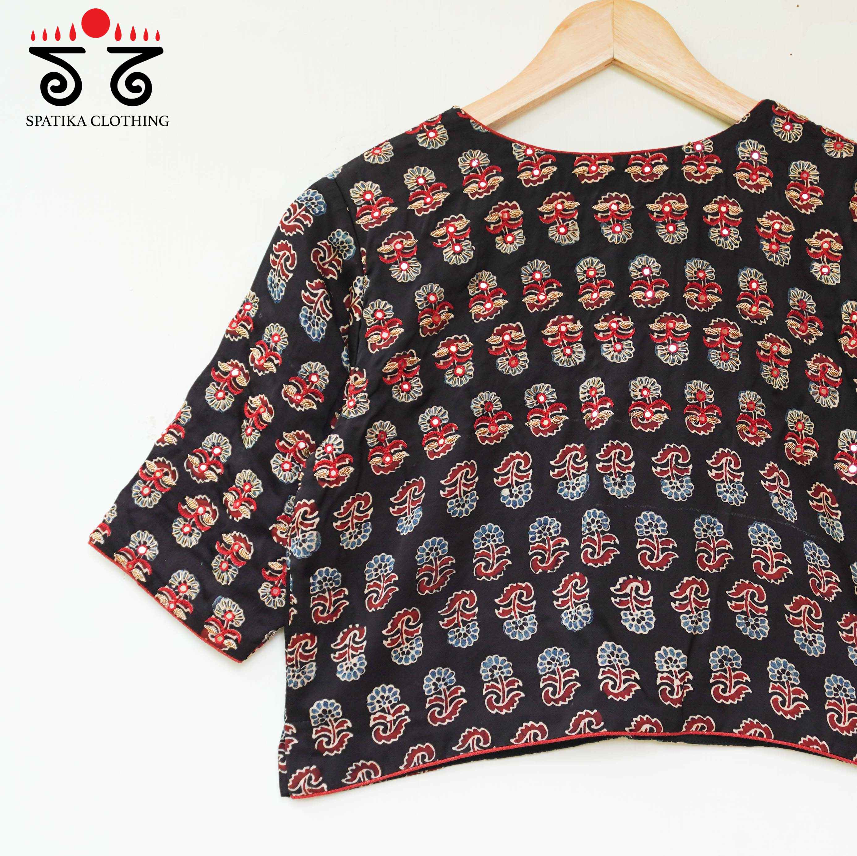 The Festive Black Modal Blouse