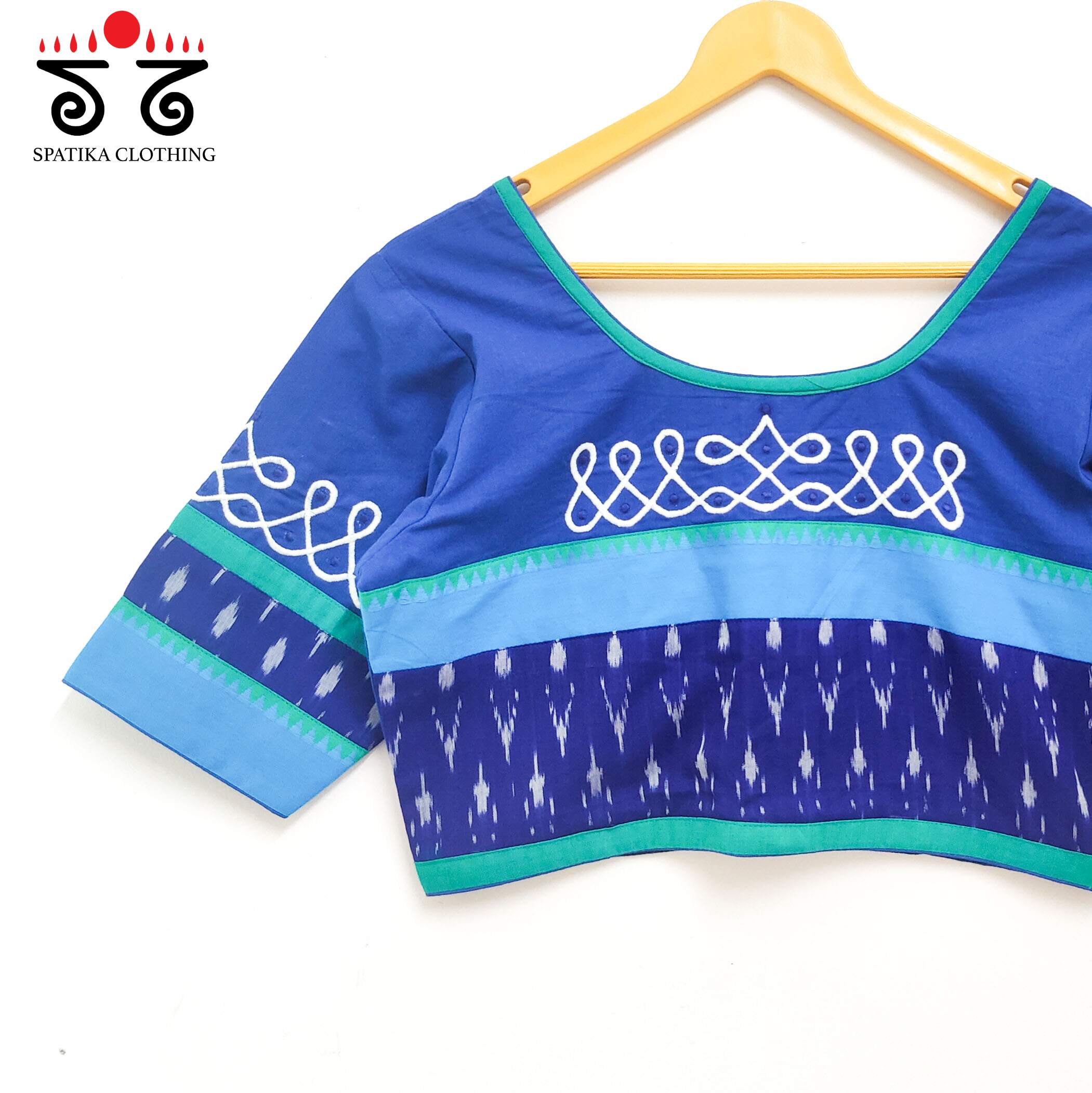 Blue Prabhavati Kolam Handcrafted Blouse