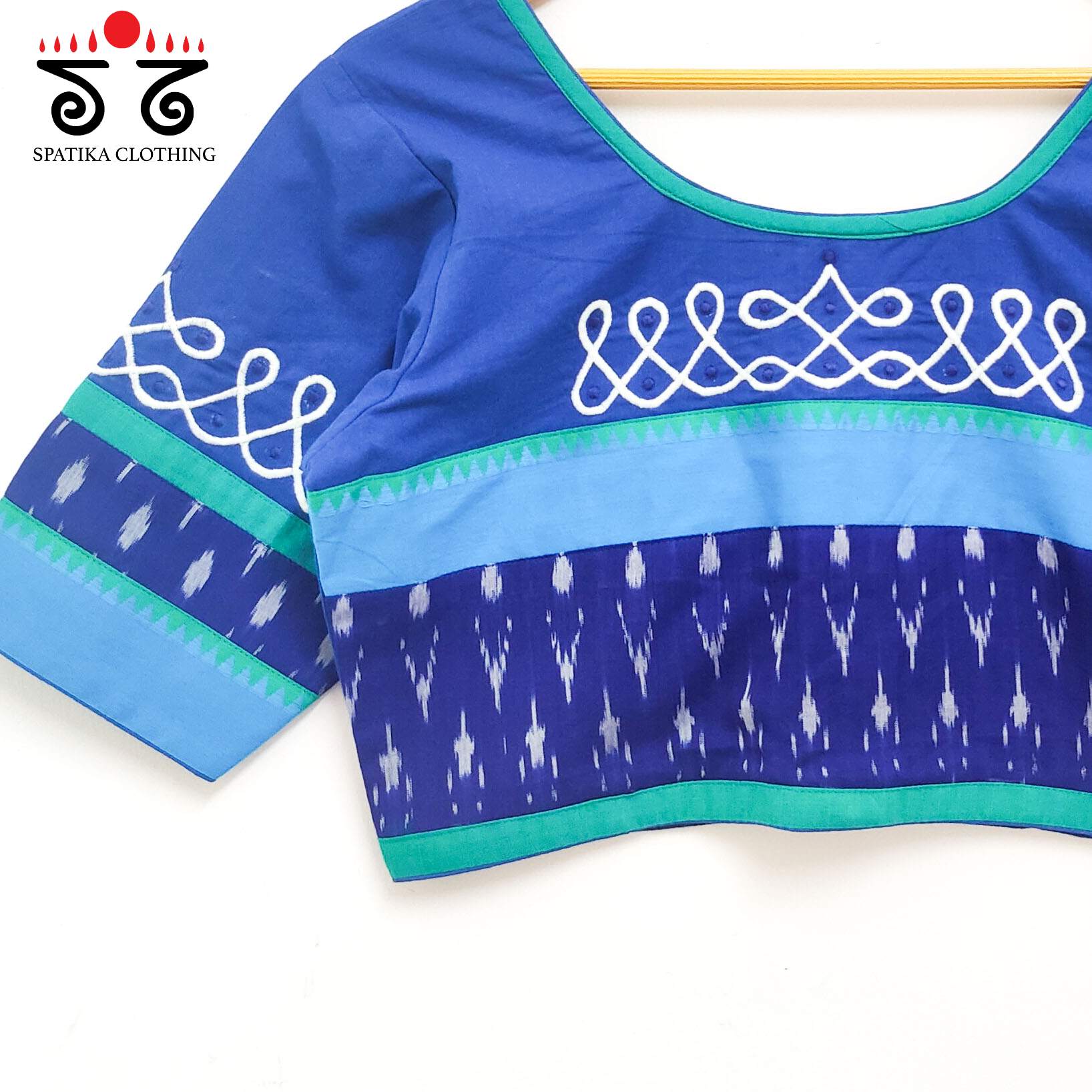 Blue Prabhavati Kolam Handcrafted Blouse