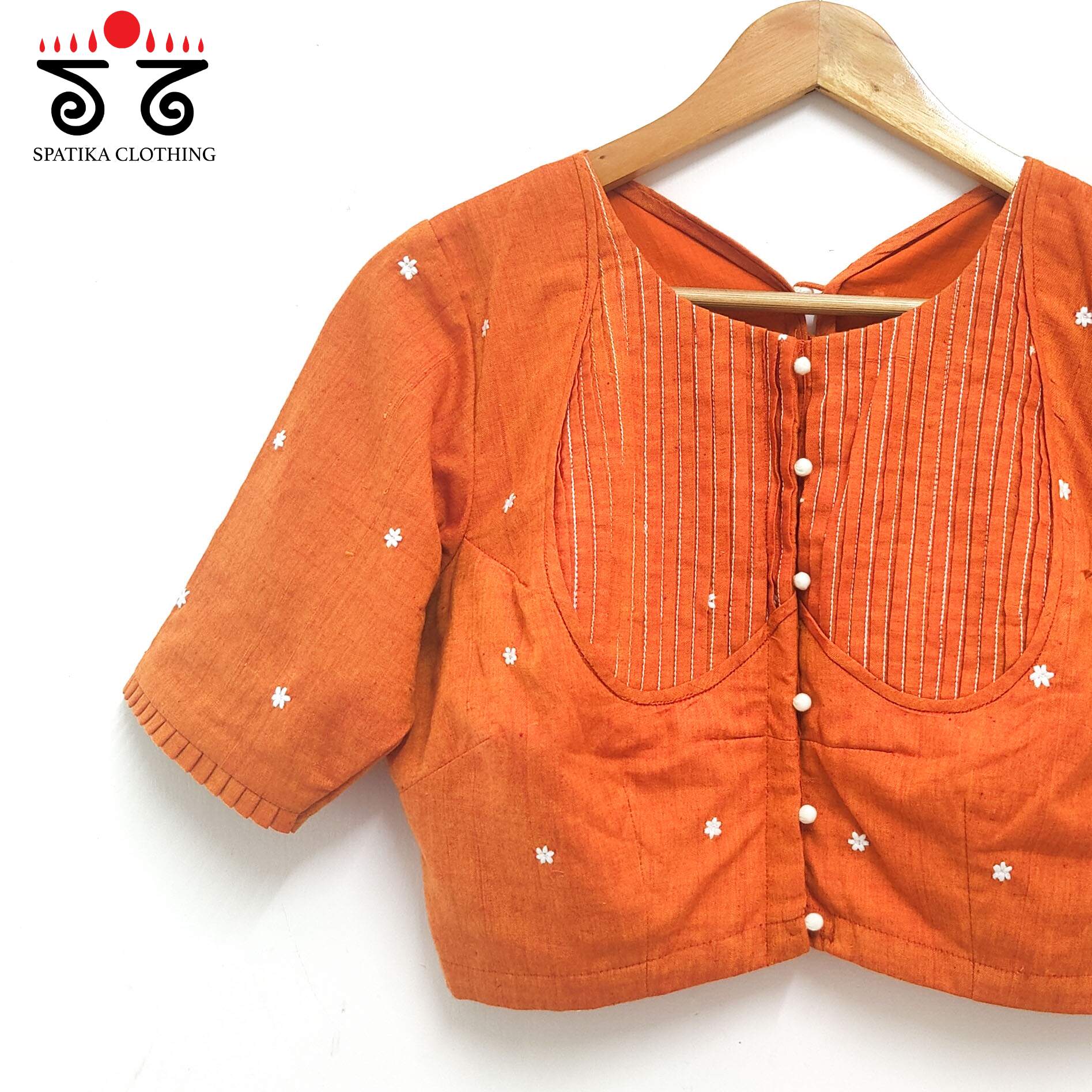 Orange Boondhi-Handcrafted Blouse