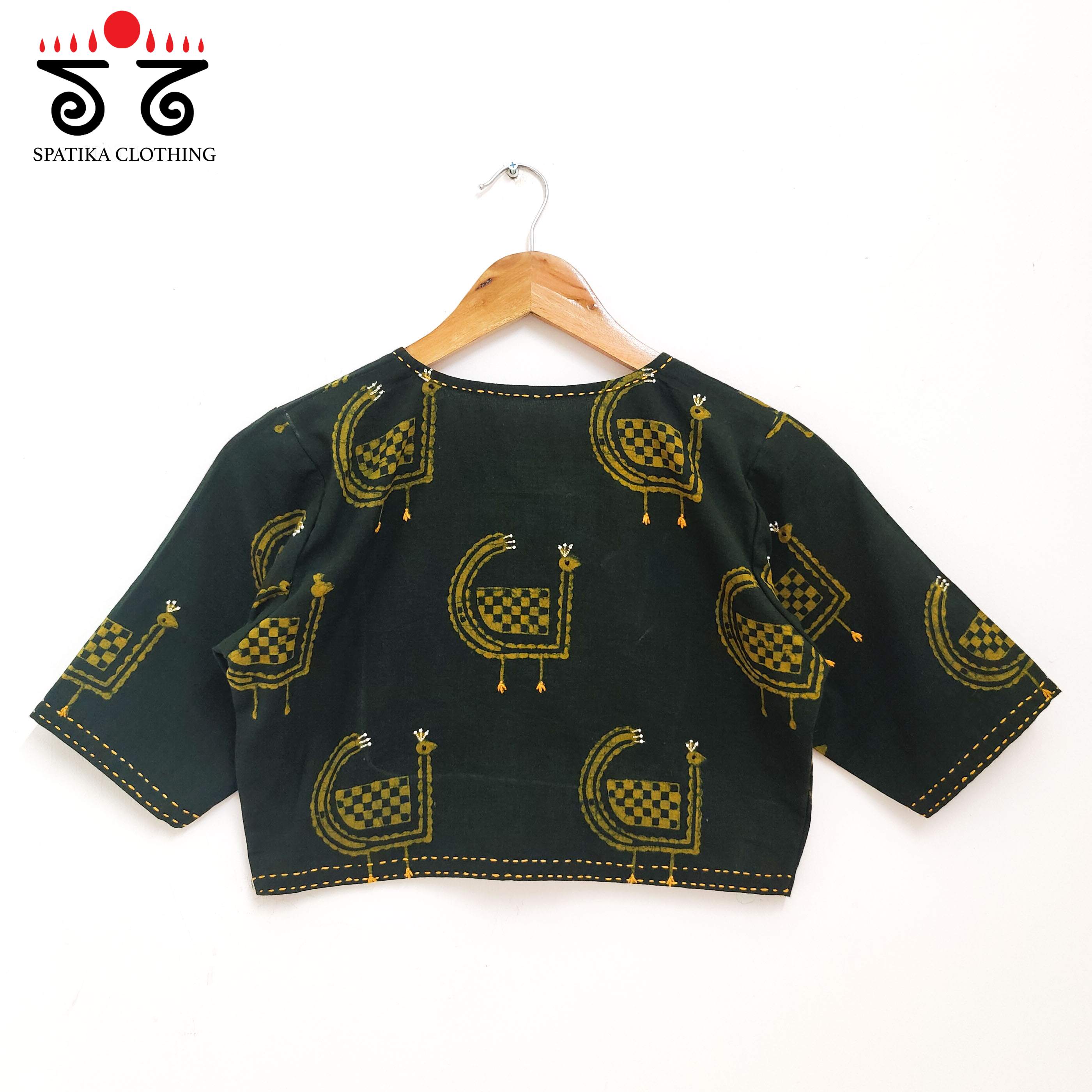 Green Morni - Hand Embroidered Blouse