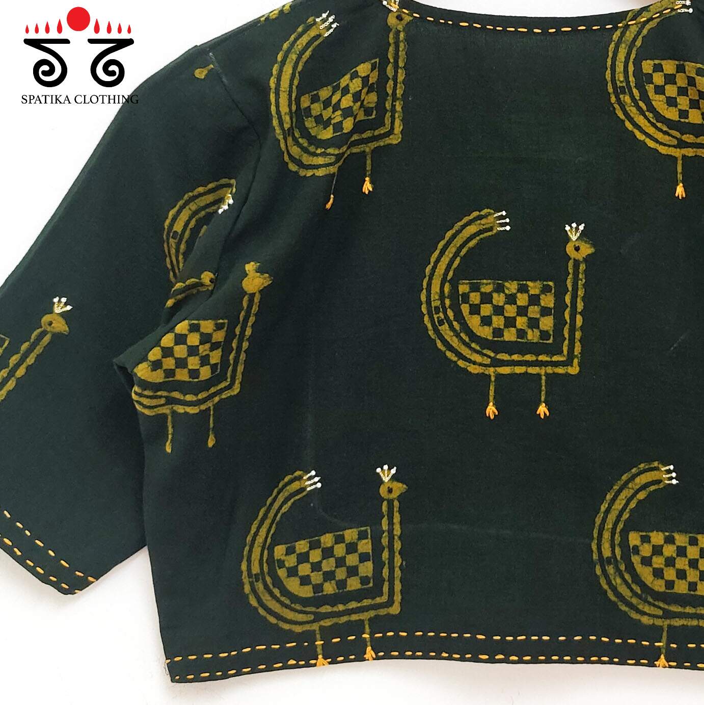 Green Morni - Hand Embroidered Blouse
