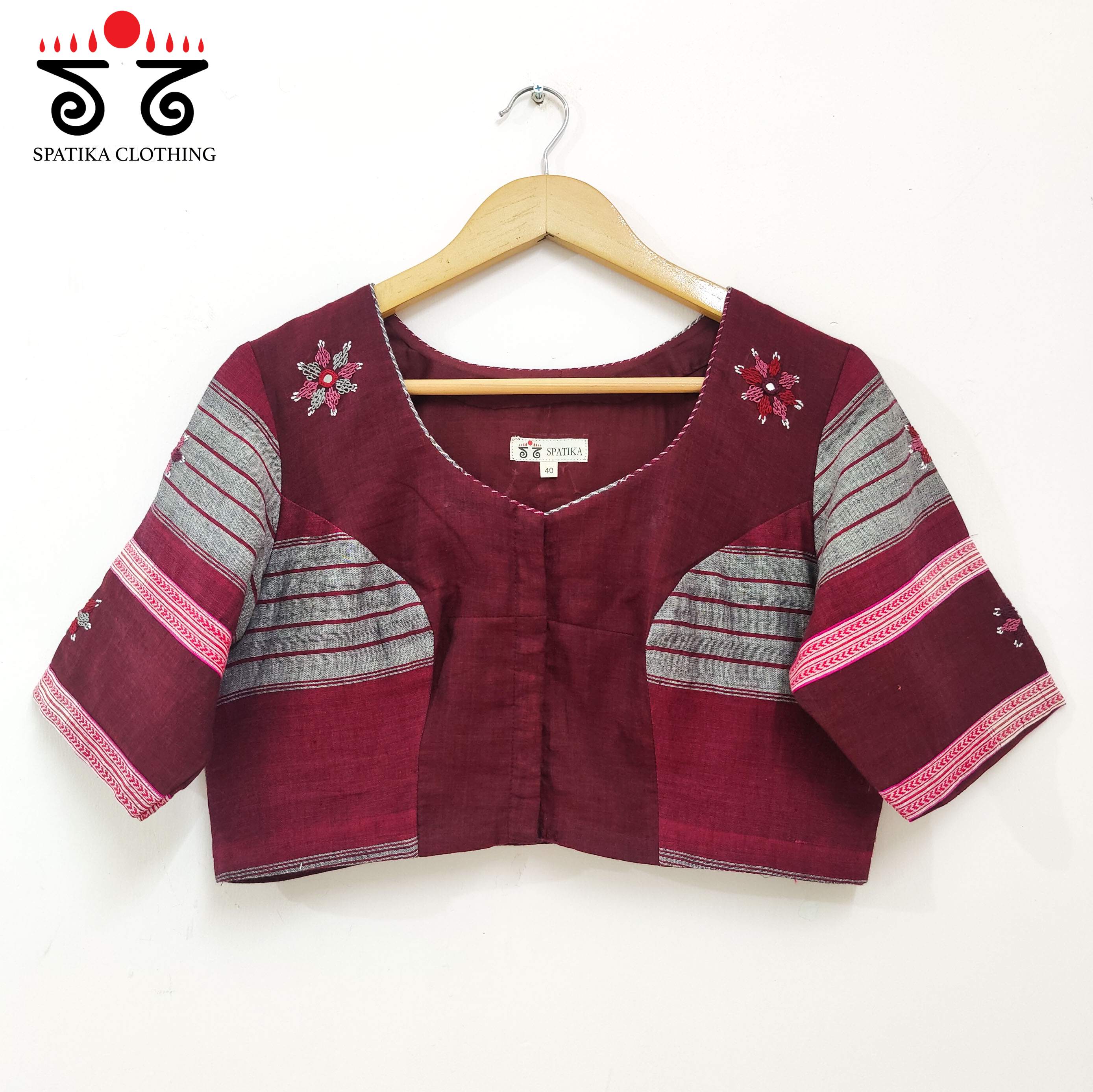 Maroon Deepa - Handcrafted Blouse