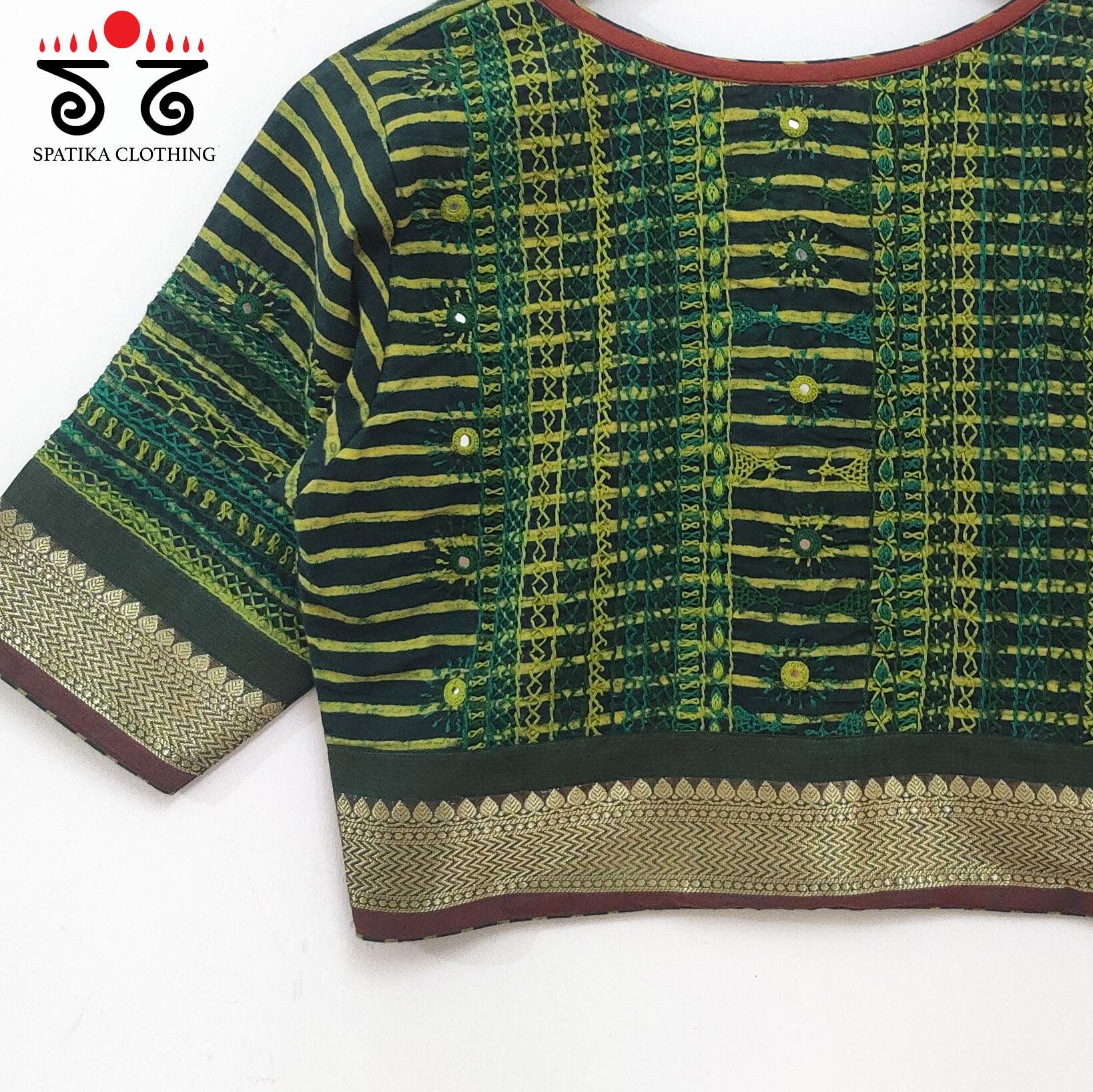 Green Kashi - The Festive Lambani Blouse
