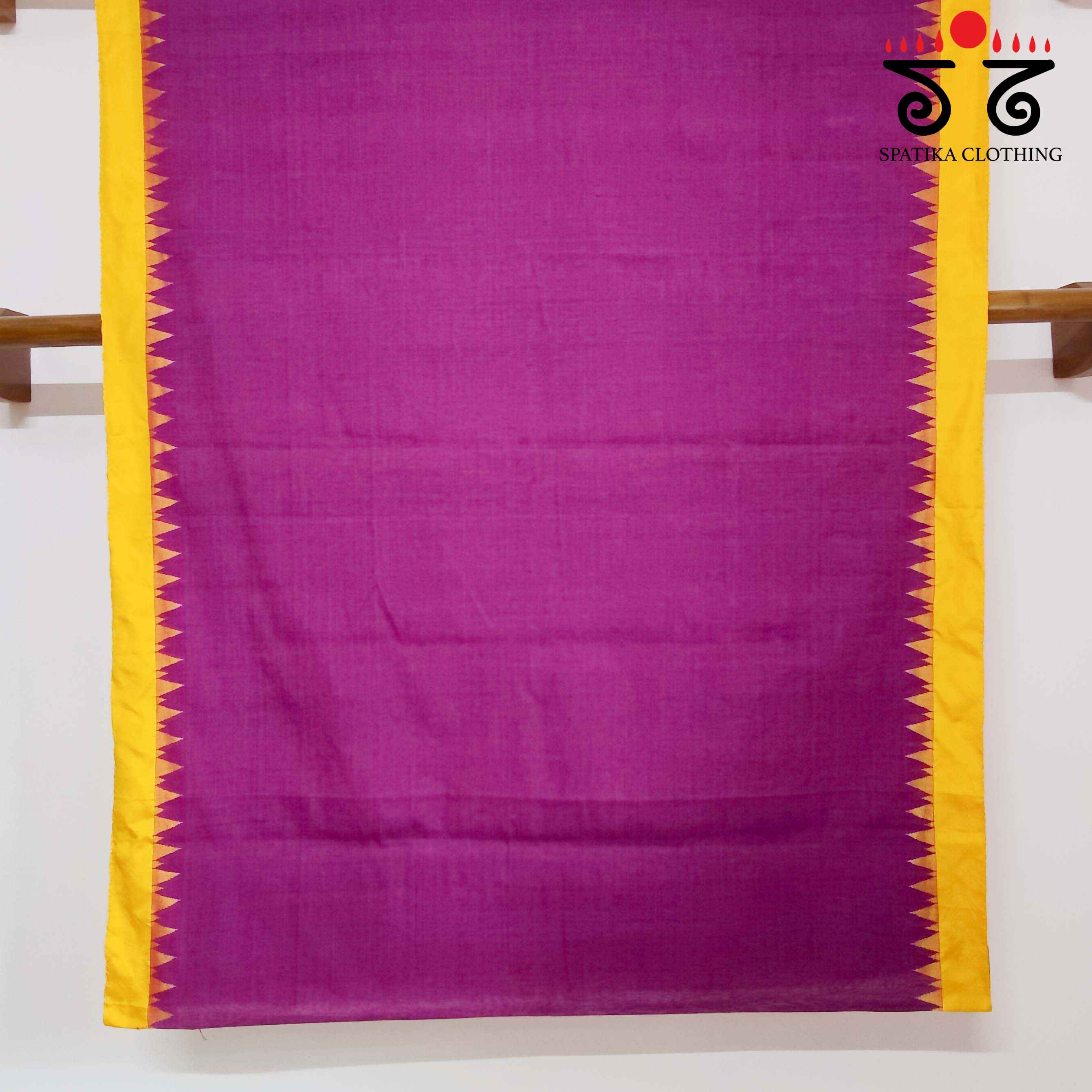 Majenta Ponduru Handspun Saree - With Silk border