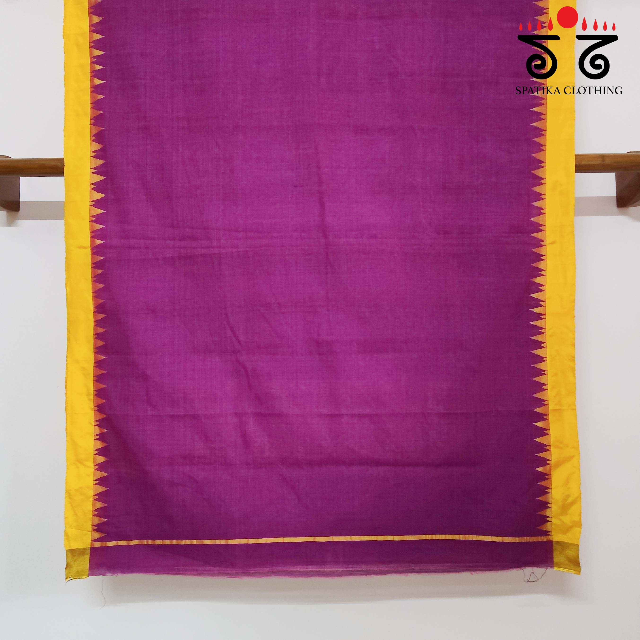 Majenta Ponduru Handspun Saree - With Silk border